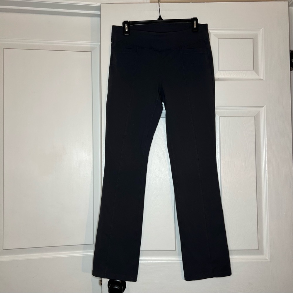 Athleta Straight Leg Legging Pants Front Back Pockets Dark Gray 2014 Women M